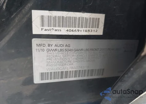 2011 Audi S4 3.0 Premium Plus из США, поврежденный, VIN WAUDGAFL7BA074319